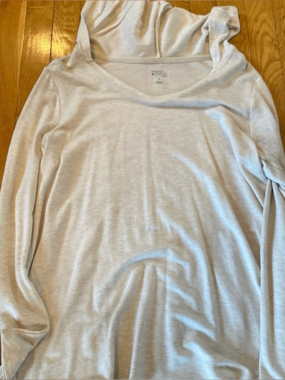 Market & Spruce Light Gray Long Sleeve Hooded Top - Women